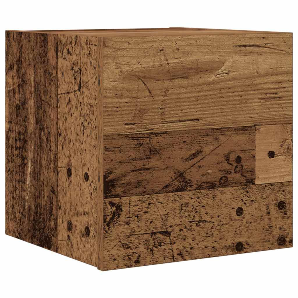 Mueble de pared para TV madera envejecida 30,5x30x30 cm