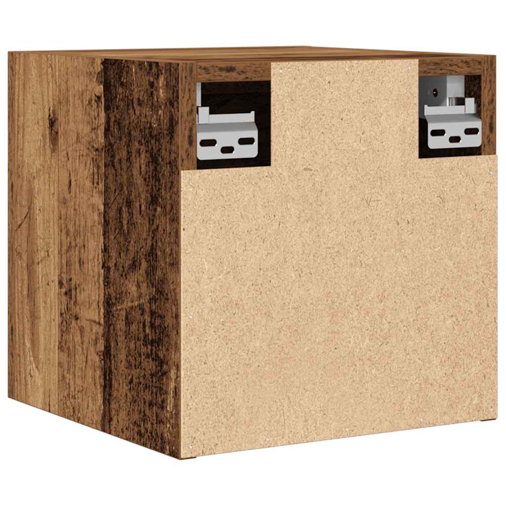 Mueble de pared para TV madera envejecida 30,5x30x30 cm
