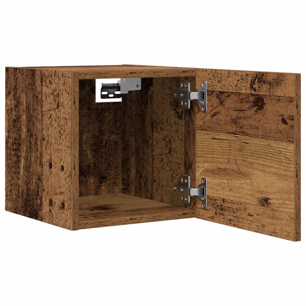 Mueble de pared para TV madera envejecida 30,5x30x30 cm