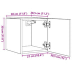 Mueble de pared para TV madera envejecida 30,5x30x30 cm