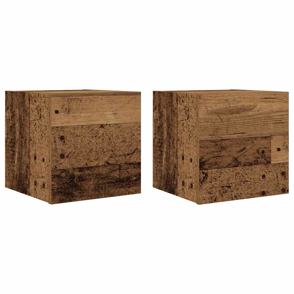 Muebles de pared para TV 2 uds madera envejecida 30,5x30x30 cm