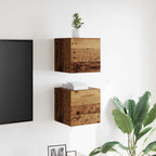 Muebles de pared para TV 2 uds madera envejecida 30,5x30x30 cm