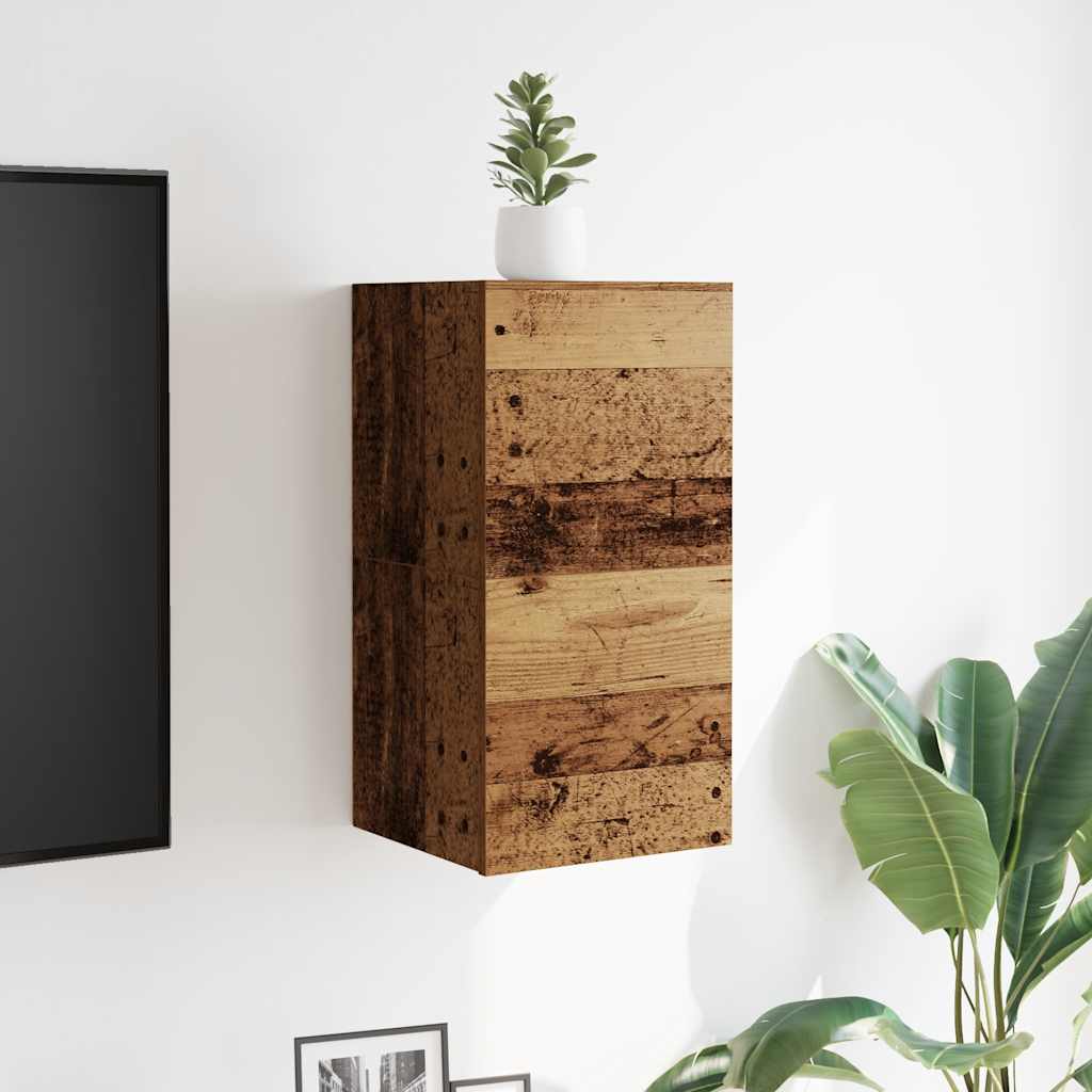 Muebles de pared para TV 2 uds madera envejecida 30,5x30x30 cm
