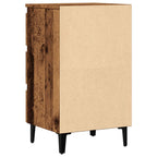 Mesita de noche con patas de metal madera envejecida 40x35x69cm