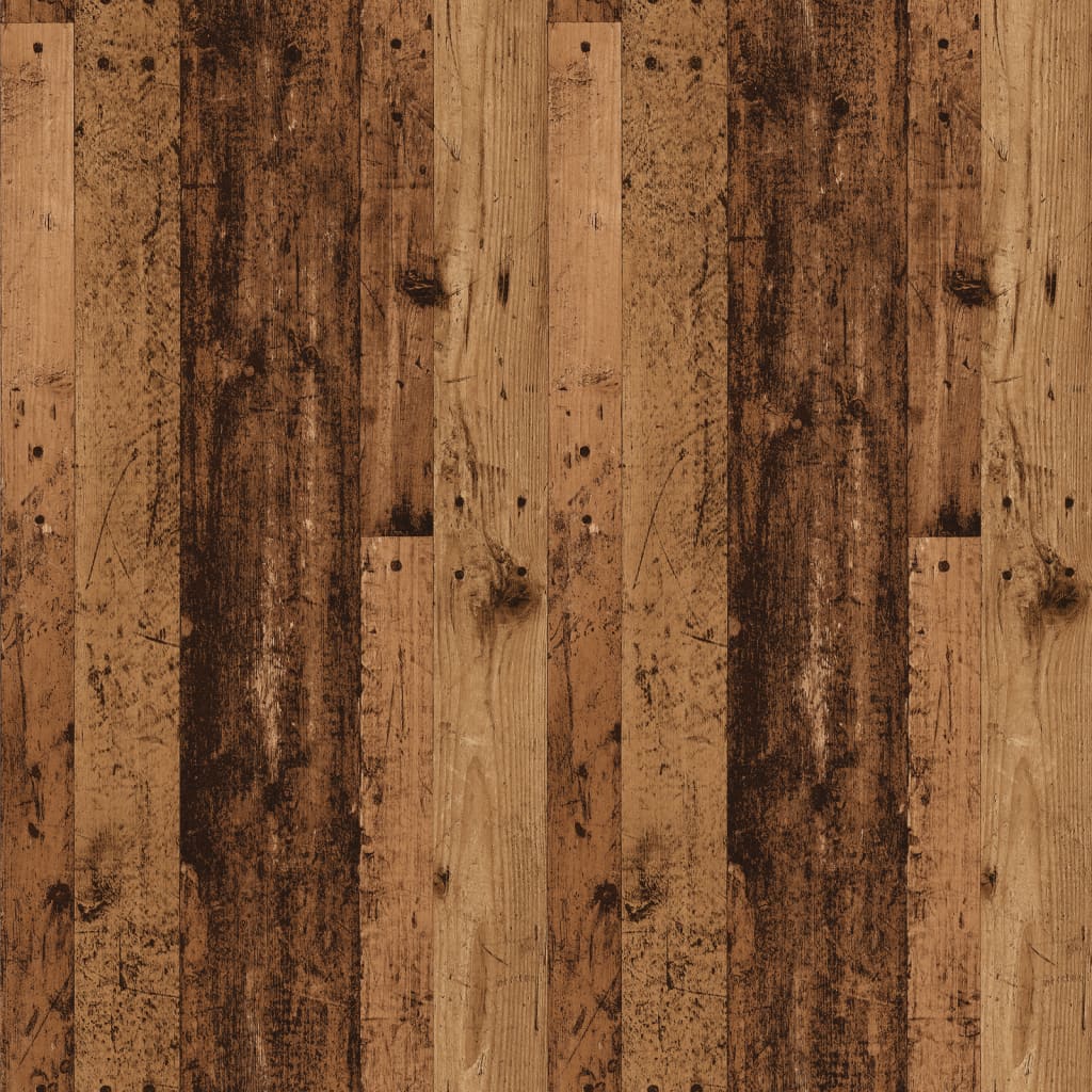 Mesita de noche con patas de metal madera envejecida 40x35x69cm