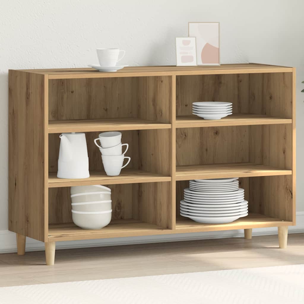 Aparador de madera de ingeniería roble artisan 103,5x35x70 cm