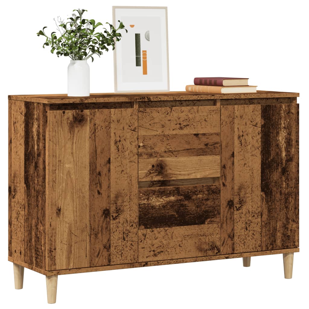 Aparador de madera de ingeniería blanco 101x35x70 cm