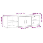 Armario de pared madera de ingeniería madera vieja 101x30x29 cm