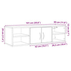Armario de pared madera de ingeniería roble artisan 101x30x29cm