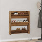 Zapatero de pared madera de ingeniería envejecida 80x18x60 cm