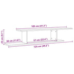 Estante de pared de TV madera ingeniería envejecida 125x18x23cm