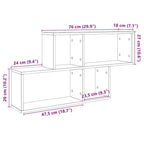 Estante de pared madera de ingeniería envejecida 100x18x53 cm