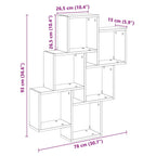 Estante cubo de pared madera ingeniería envejecida 78x15x93 cm
