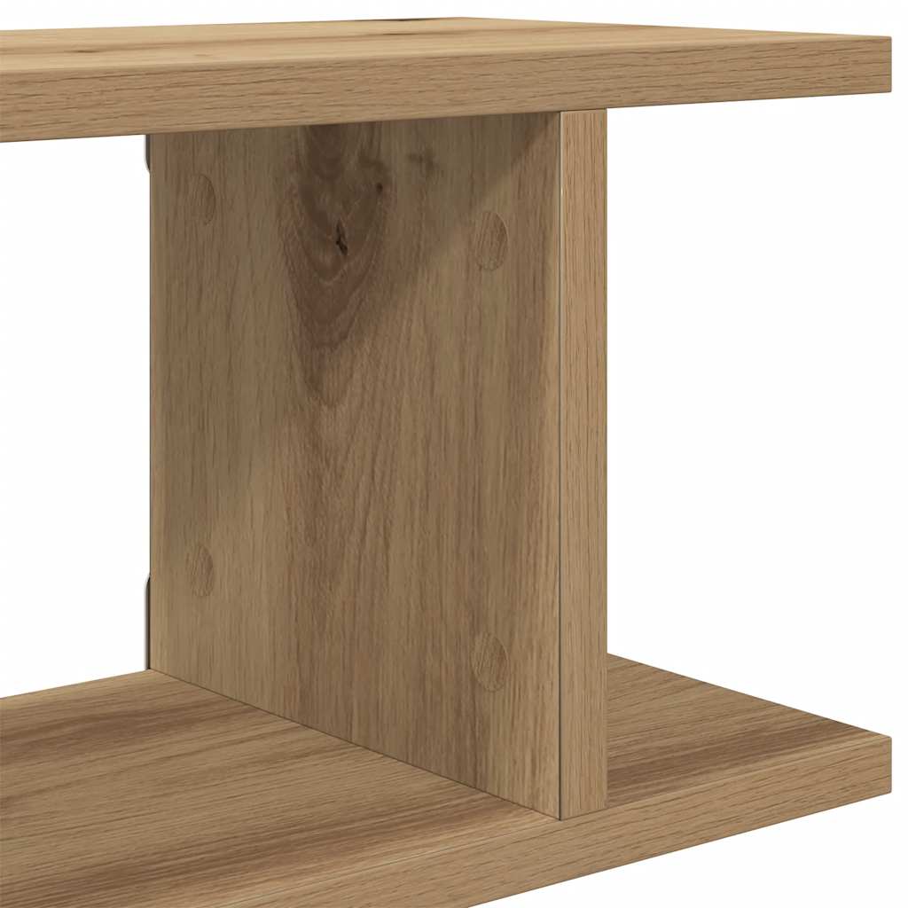 Estantes pared 2uds madera ingeniería roble artisian 75x18x20cm