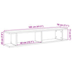 Estantes pared 2 uds madera ingeniería envejecida 105x18x20 cm