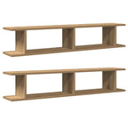 Estante pared 2uds madera ingeniería roble artisian 105x18x20cm