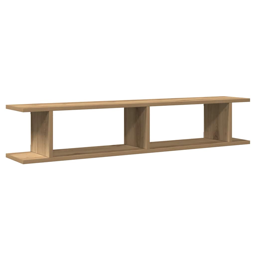 Estante pared 2uds madera ingeniería roble artisian 105x18x20cm