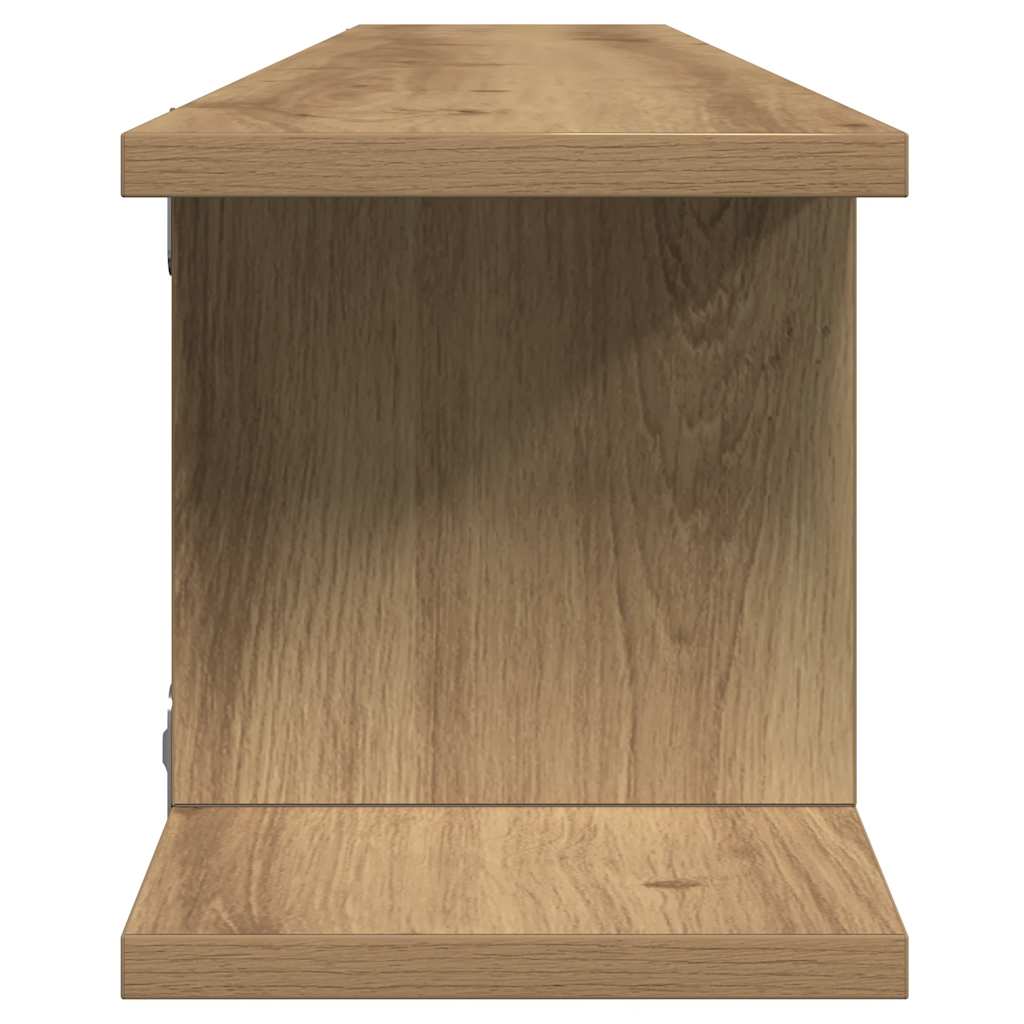 Estante pared 2uds madera ingeniería roble artisian 105x18x20cm