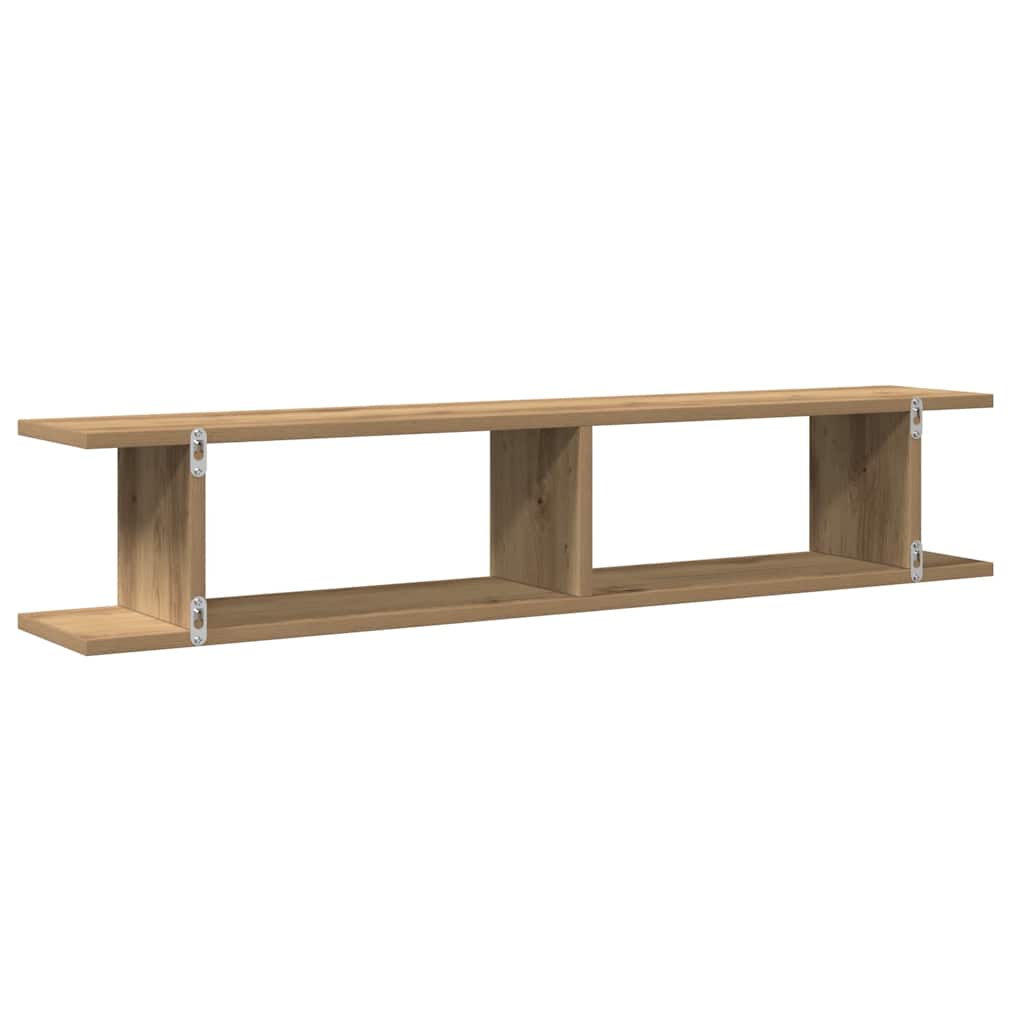 Estante pared 2uds madera ingeniería roble artisian 105x18x20cm
