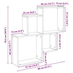 Estante de pared madera ingeniería envejecida 80x15x78,5 cm