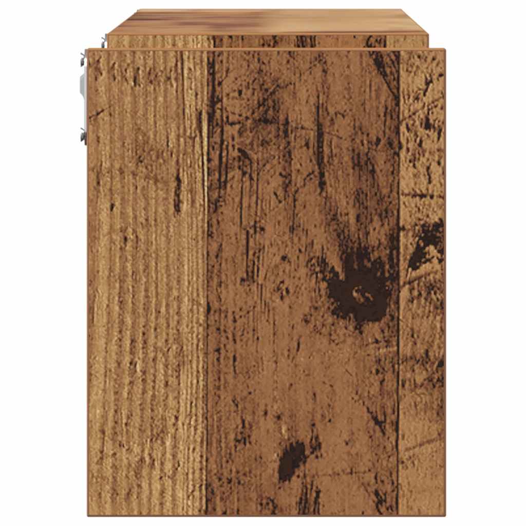 Estante de pared 2 uds madera ingeniería envejecida 100x15x20cm