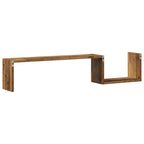 Estante de pared 2 uds madera ingeniería envejecida 100x15x20cm