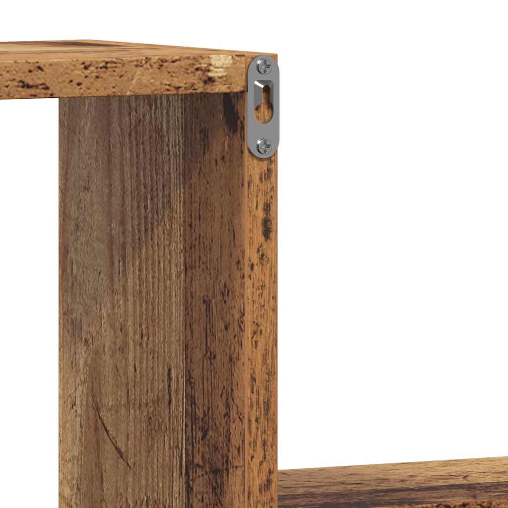 Estante de pared 2 uds madera ingeniería envejecida 100x15x20cm