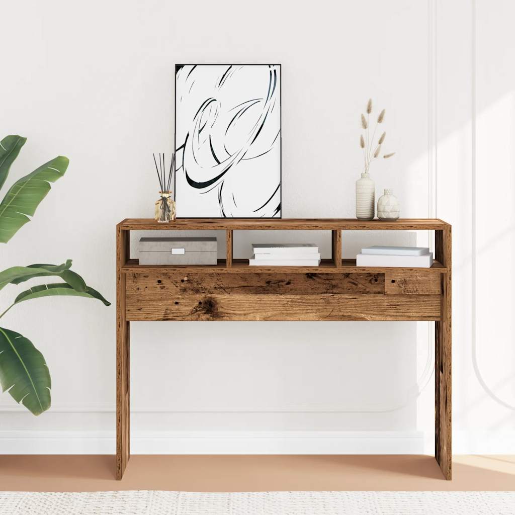 Black Plywood Console Table 78x30x80 cm