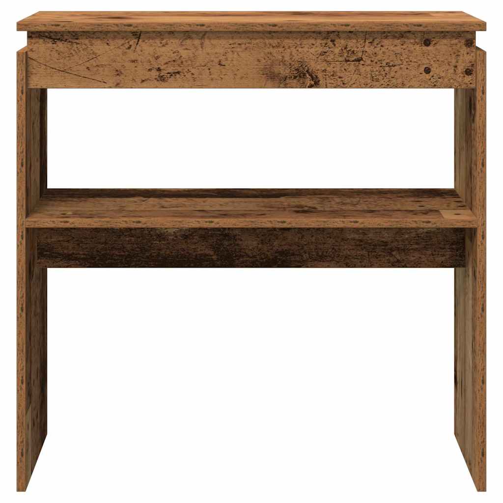 Mesa consola madera de ingeniería envejecida 80x30x80 cm