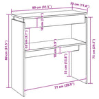 Mesa consola madera de ingeniería envejecida 80x30x80 cm