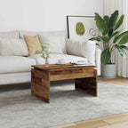Mesa de centro madera contrachapada blanco 100x100x35 cm