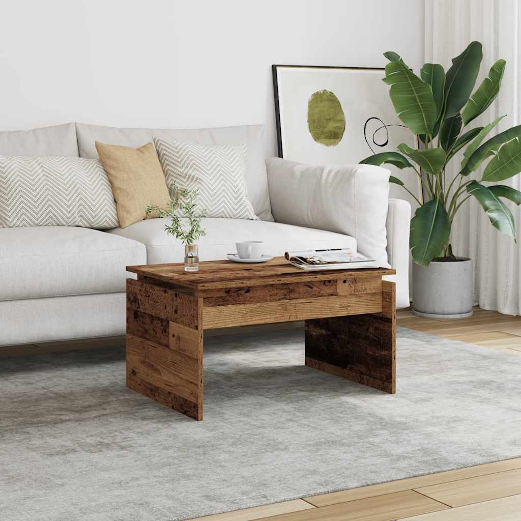 Mesa de centro madera contrachapada blanco 100x100x35 cm