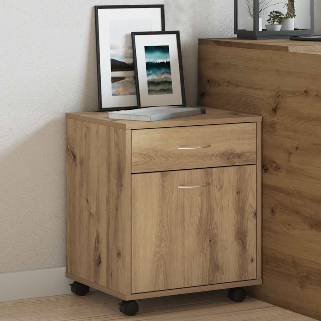 Armario con ruedas madera ingeniería roble artisan 45x38x54 cm