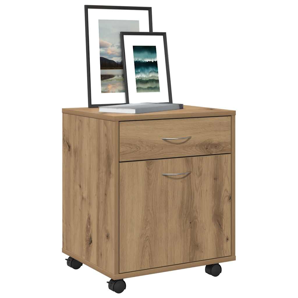 Armario con ruedas madera ingeniería roble artisan 45x38x54 cm