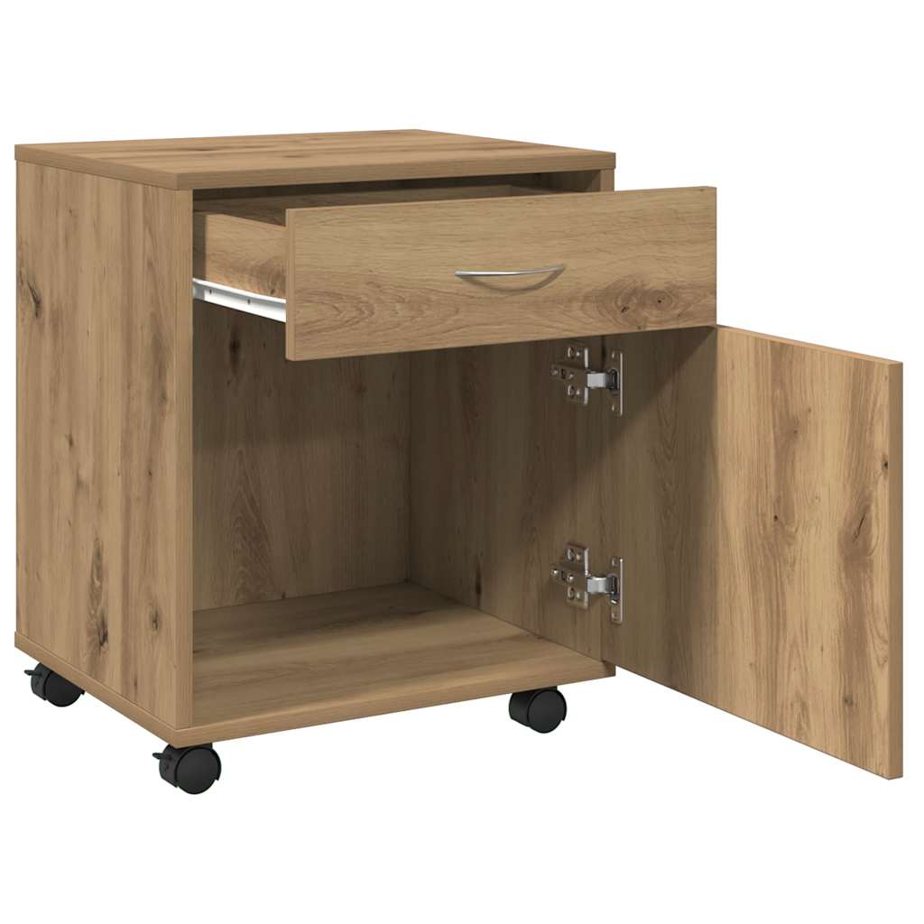 Armario con ruedas madera ingeniería roble artisan 45x38x54 cm