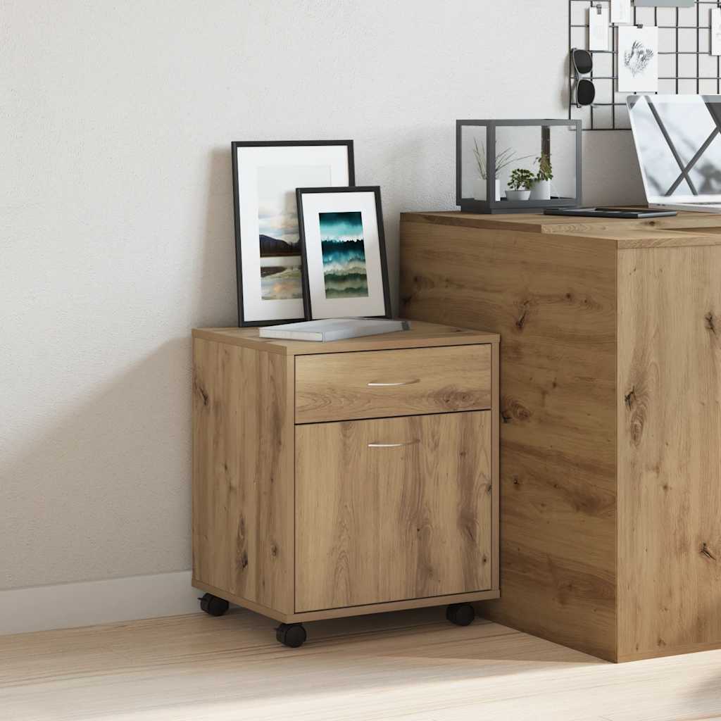 Armario con ruedas madera ingeniería roble artisan 45x38x54 cm