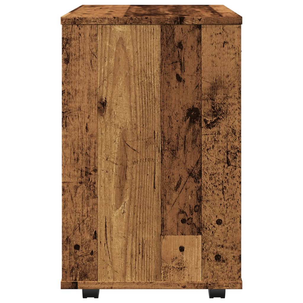 Armario con ruedas madera de ingeniería envejecida 46x36x59 cm