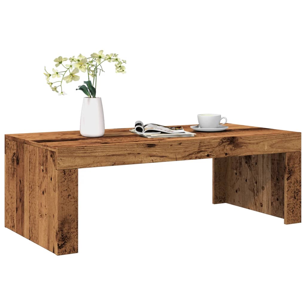 Mesa de centro madera de ingeniería envejecida 100x100x35 cm