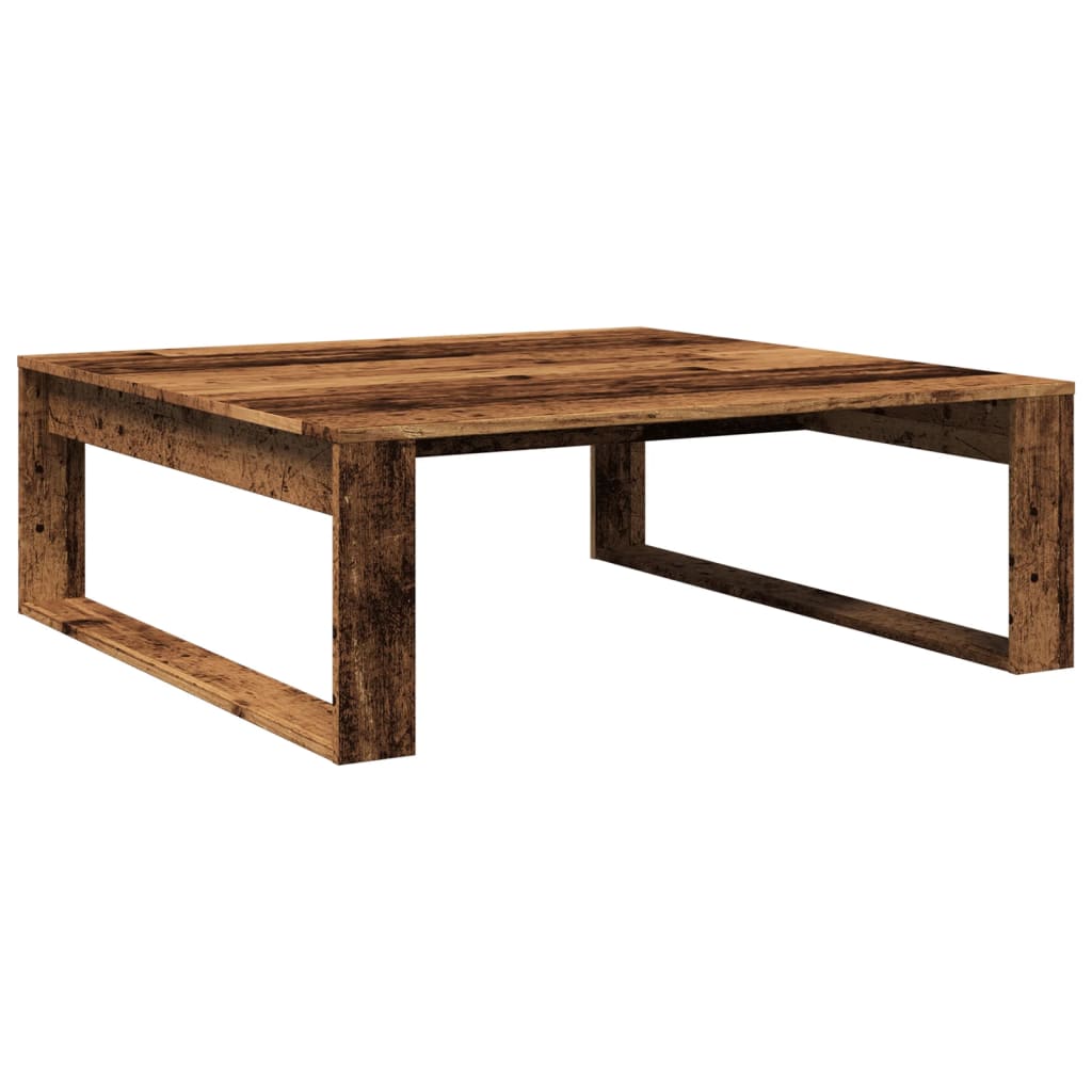 Mesa de centro madera de ingeniería envejecida 100x100x35 cm