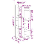 Armario de libros madera contrachapada envejecida 48x25,5x140cm