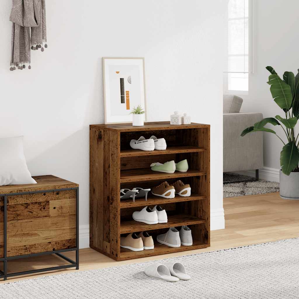 Muebles zapateros 2 uds contrachapada blanco 27,5x27x102 cm