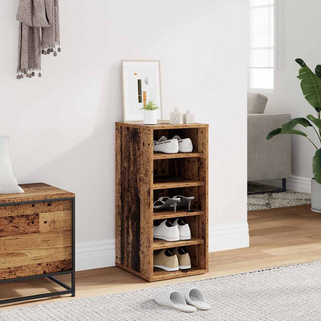 Muebles zapateros 2 uds contrachapada blanco 27,5x27x102 cm