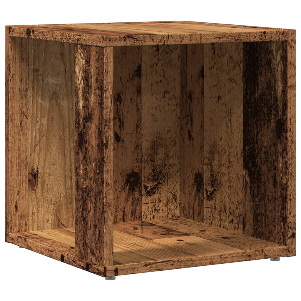 Mesa auxiliar de madera de ingeniería envejecida 33x33x34 cm