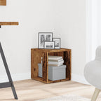 Mesa auxiliar de madera de ingeniería envejecida 33x33x34 cm
