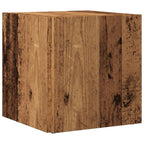 Mesa auxiliar de madera de ingeniería envejecida 33x33x34 cm