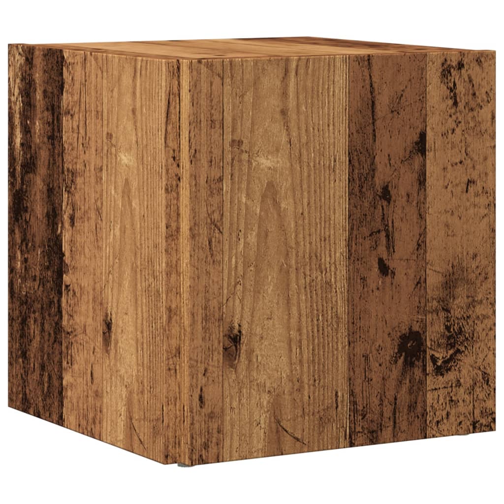 Mesa auxiliar de madera de ingeniería envejecida 33x33x34 cm