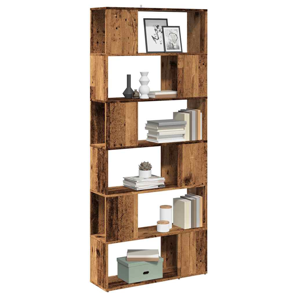 Estantería de madera de ingeniería envejecida 132x29x141,5 cm