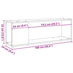 Mueble para TV madera ingeniería madera envejecida 100x24x32 cm