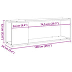 Mueble para TV madera de ingeniería roble artisan 100x24x32 cm