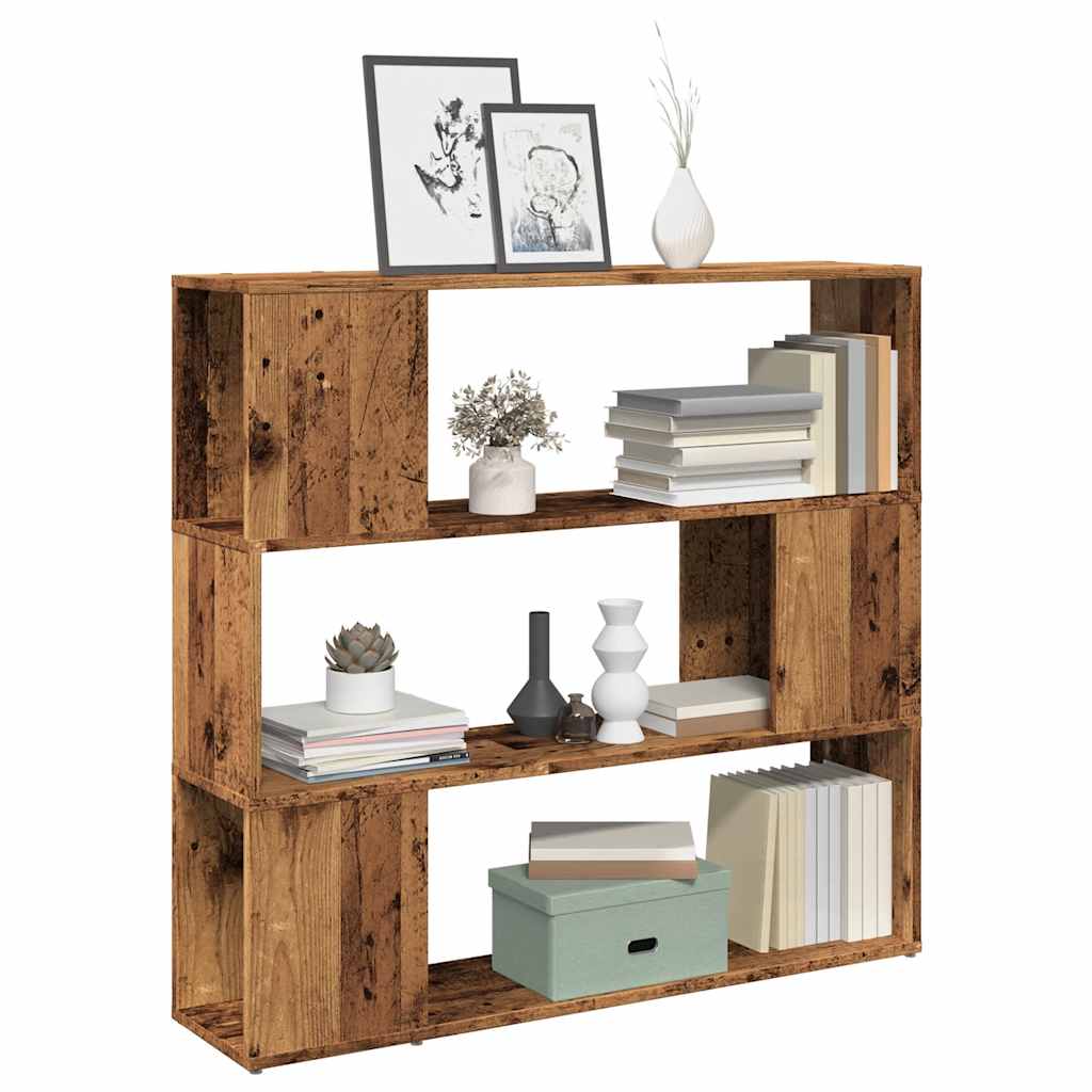 Armario de libros madera contrachapada envejecida 48x25,5x140cm